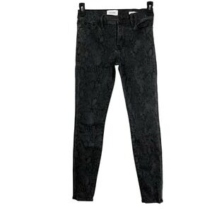 Frame Denim Jeans Le Skinny De Jeanne‎ Size 28 Tonal Python Gray Black Stretchy
